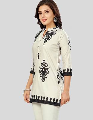  poly crepe printed short kurti 3