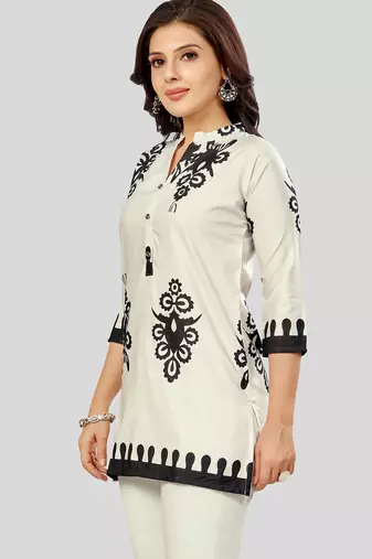 Saree swarg poly crepe printed short kurti