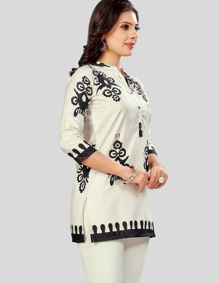  poly crepe printed short kurti 4