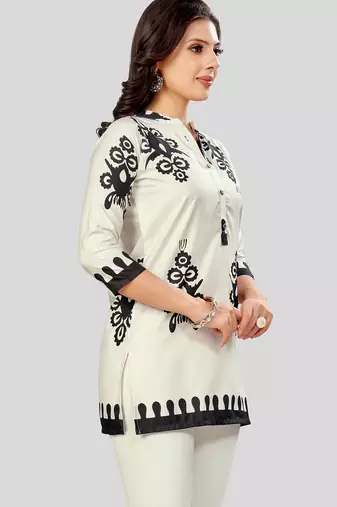 Saree swarg poly crepe printed short kurti