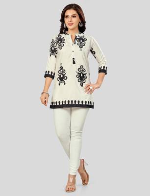 poly crepe printed short kurti 5