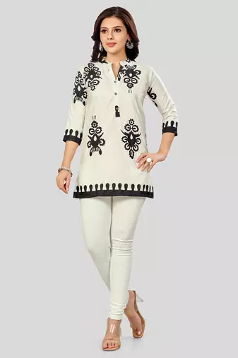 Saree swarg poly crepe printed short kurti