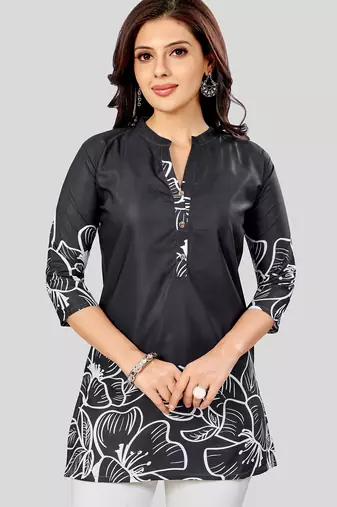 Saree swarg poly crepe printed short kurti