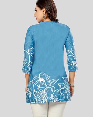 Saree swarg poly crepe printed short kurti 2