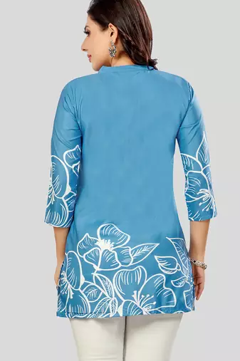 Saree swarg poly crepe printed short kurti