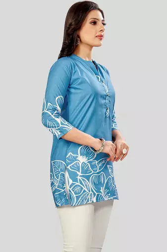 Saree swarg poly crepe printed short kurti