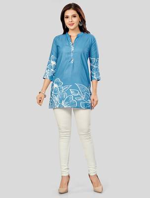 Saree swarg poly crepe printed short kurti 5