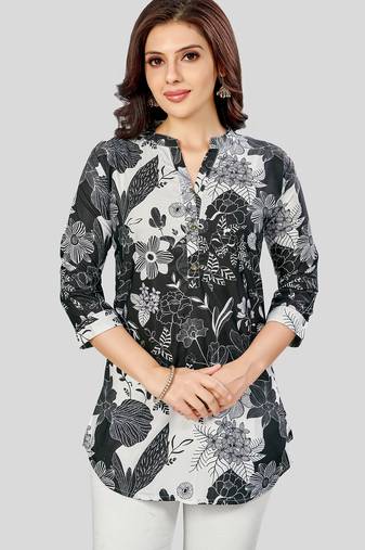 Saree swarg poly crepe printed short kurti
