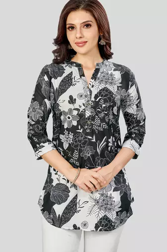 Saree swarg poly crepe printed short kurti