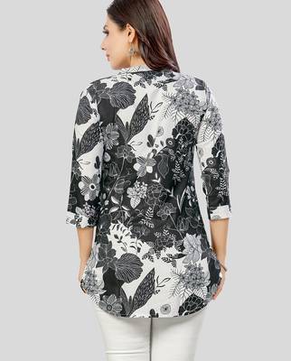  poly crepe printed short kurti 2