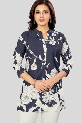 Saree swarg poly crepe printed short kurti