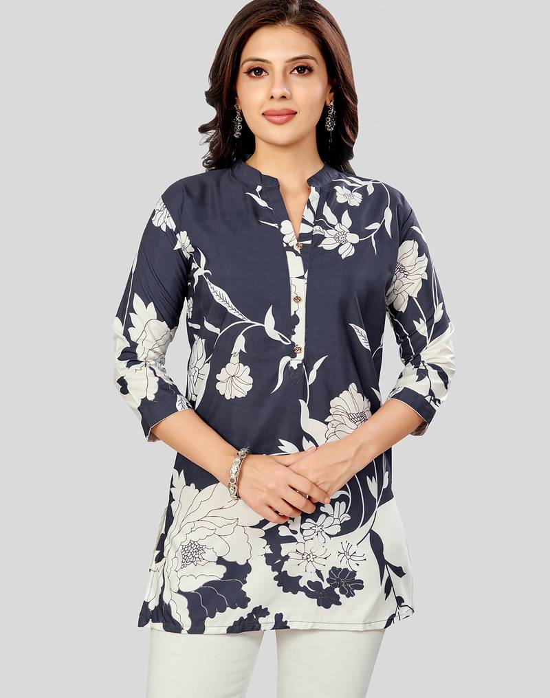 Saree swarg poly crepe printed short kurti