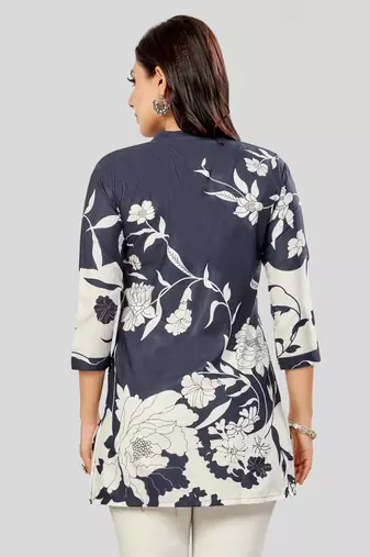  poly crepe printed short kurti