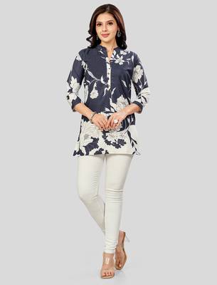  poly crepe printed short kurti 5