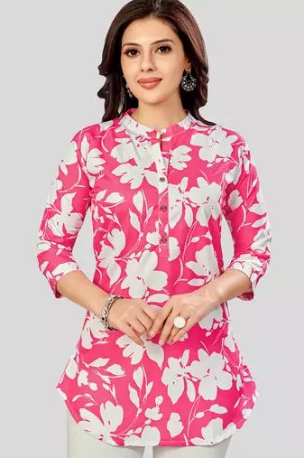 Saree swarg poly crepe printed short kurti