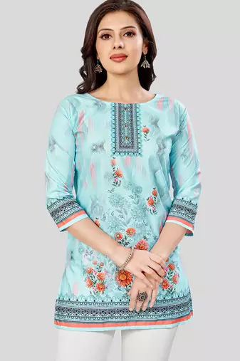 Saree swarg poly crepe printed short kurti