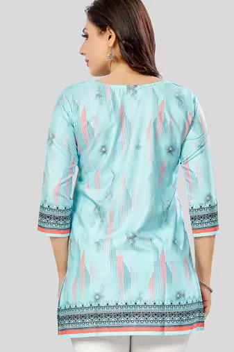  poly crepe printed short kurti