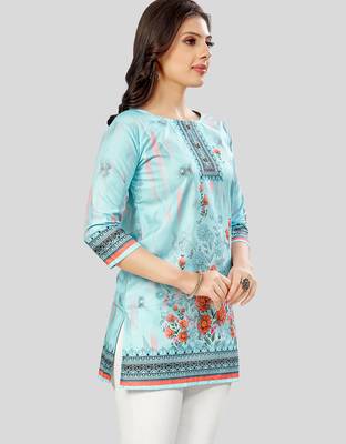  poly crepe printed short kurti 4