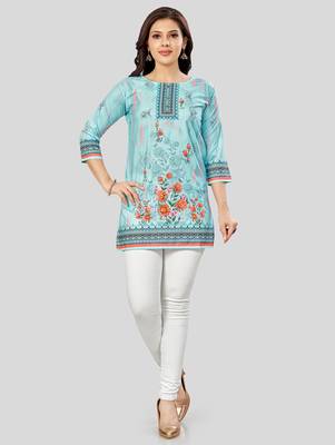  poly crepe printed short kurti 5