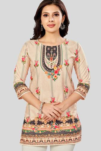 Saree swarg poly crepe printed short kurti