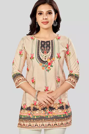Saree swarg poly crepe printed short kurti