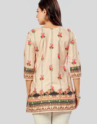  poly crepe printed short kurti 2