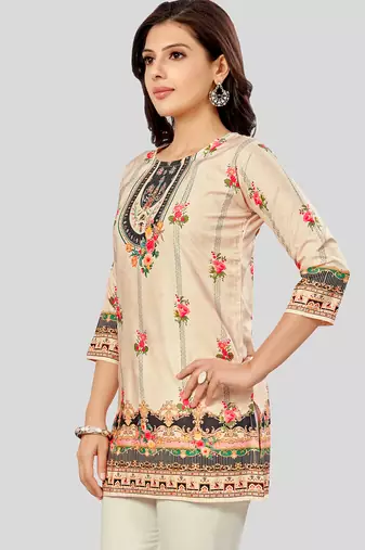 Saree swarg poly crepe printed short kurti