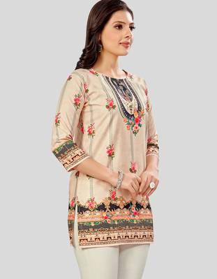  poly crepe printed short kurti 4