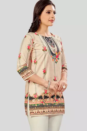Saree swarg poly crepe printed short kurti