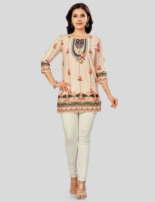  poly crepe printed short kurti 5