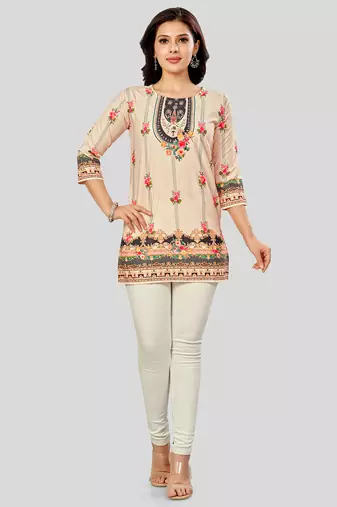 Saree swarg poly crepe printed short kurti