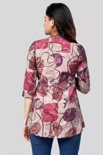 Saree swarg chanderi printed short kurti
