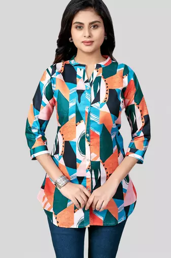 Saree swarg cotton blend printed short kurti