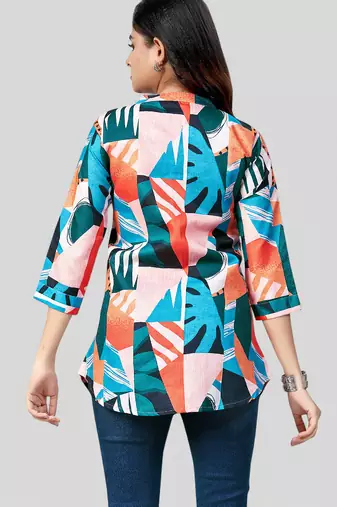  cotton blend printed short kurti