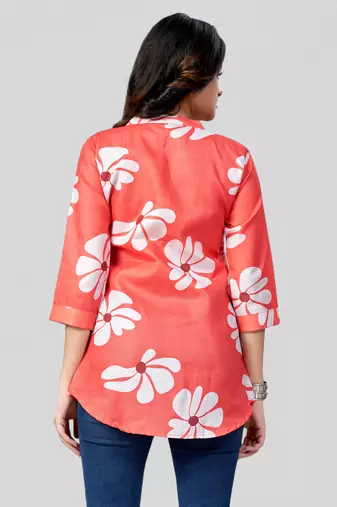  cotton blend printed short kurti