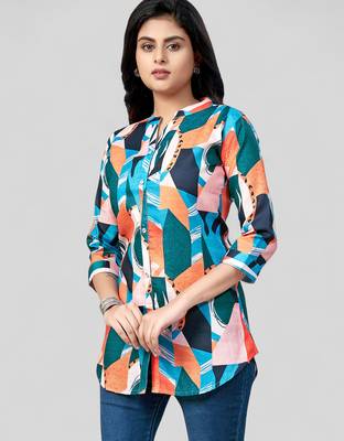 cotton blend printed short kurti 3