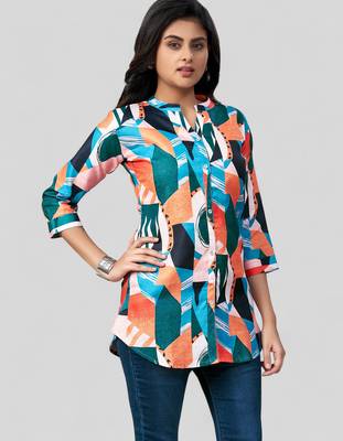  cotton blend printed short kurti 4