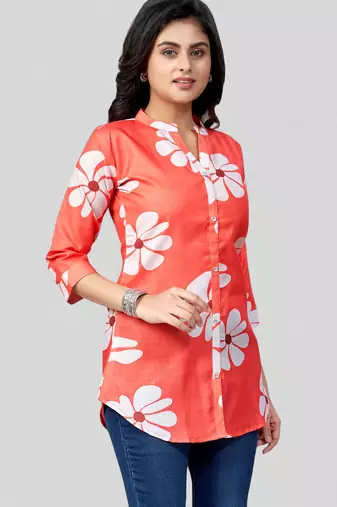  cotton blend printed short kurti
