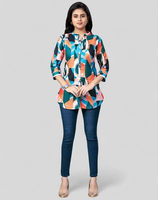  cotton blend printed short kurti 5