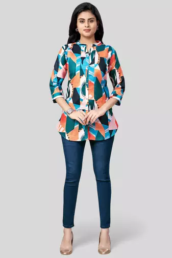  cotton blend printed short kurti
