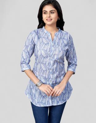  cotton blend printed short kurti 1