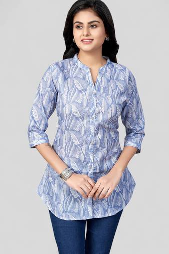 Saree swarg cotton blend printed short kurti
