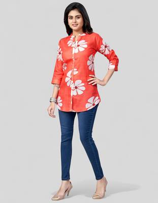  cotton blend printed short kurti 5