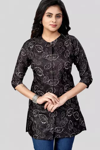 Saree swarg cotton blend printed short kurti