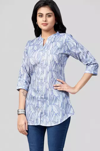  cotton blend printed short kurti