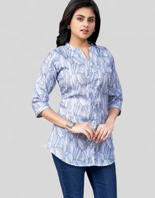  cotton blend printed short kurti 4