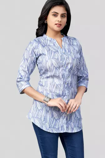  cotton blend printed short kurti