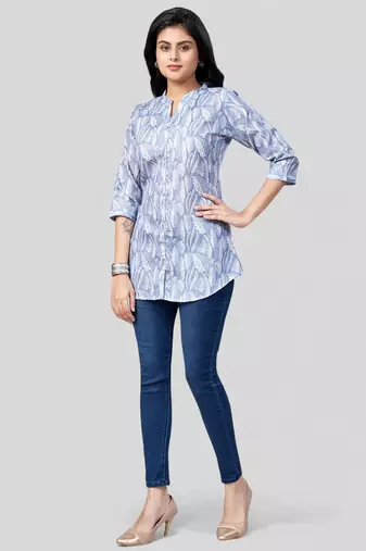  cotton blend printed short kurti