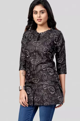 cotton blend printed short kurti