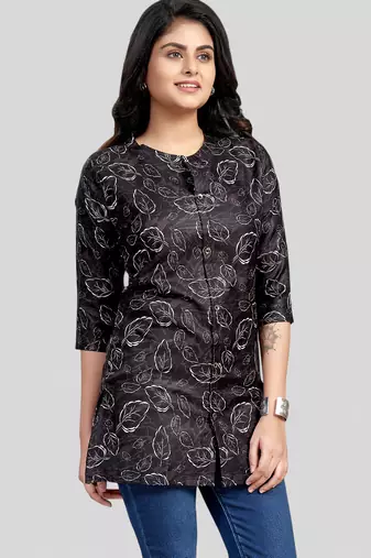  cotton blend printed short kurti